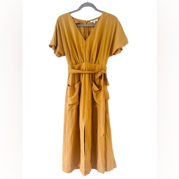 NWT Madewell Linen-Blend Dolman-Sleeve Tie-Waist Midi Dress
Toffee
Size 00 - Picture 4 of 8